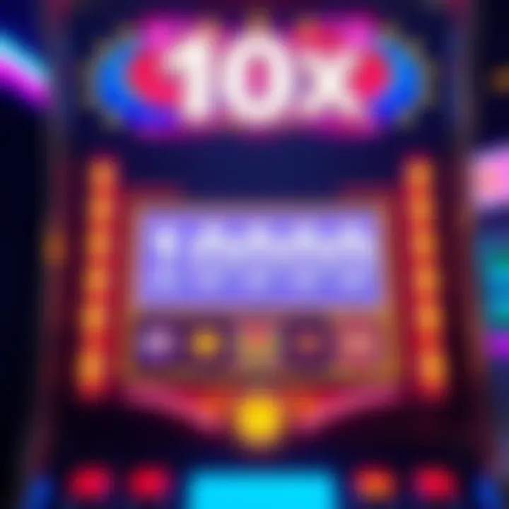 10x Vegas Slot Machine A close-up of a 10x Vegas slot machine showing the game screen with a 100x multiplier activated but displaying a low payout.