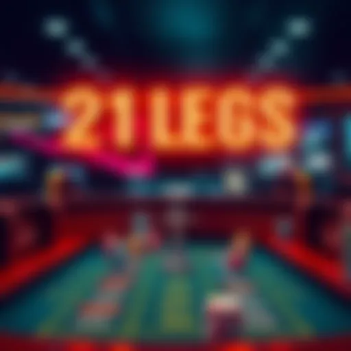 A visual representation of the 21 legs strategy in betting, showing options for adding and eliminating choices to maximize results.