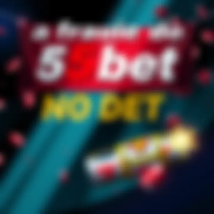 A banner showing 5bet's offer with the words 'No Bets' but highlighting slots and free bonuses