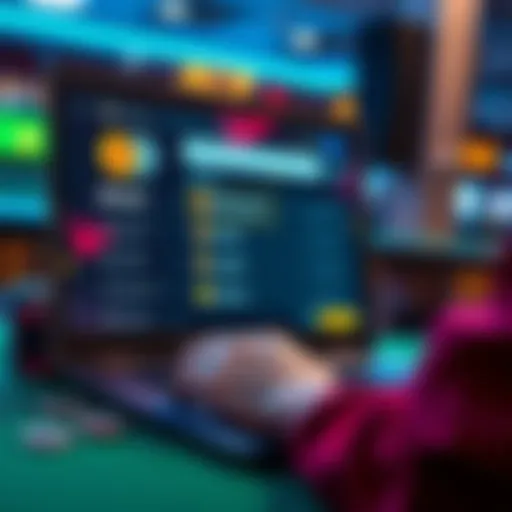 A person using a laptop to withdraw money from ACR Poker with Bitcoin and bank account options visible on the screen.