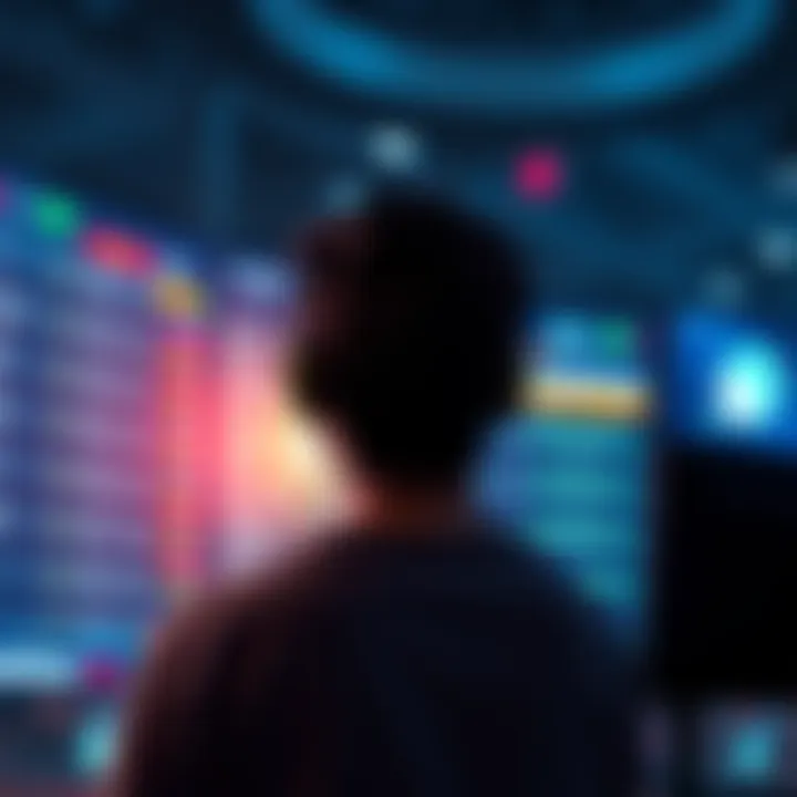 AI Tools in Betting A person looking at betting odds on a screen with a chatbot interface in the background