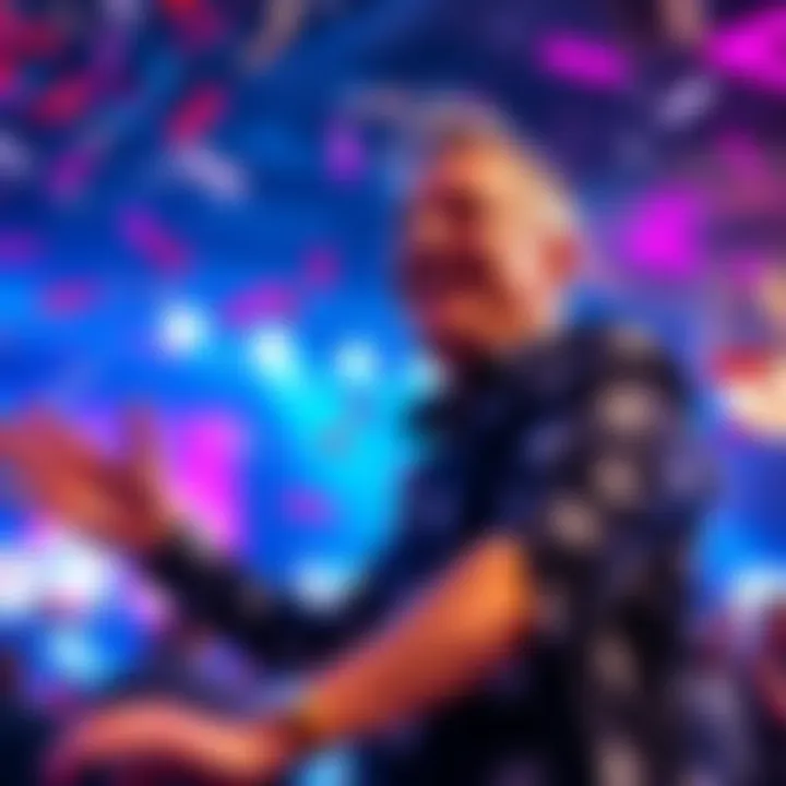 Alan Keating celebrating a $5.6 million win at a live gaming event with confetti and a big smile