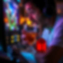 A person playing video games with a drink in hand, showing a mix of focus and relaxation.