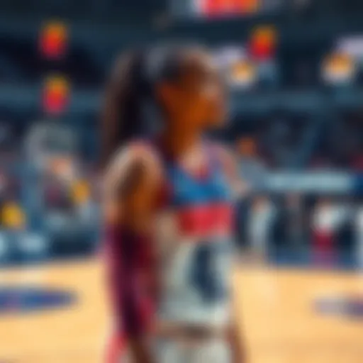 Alyssa Thomas playing in a WNBA game, showing frustration after a missed rebound
