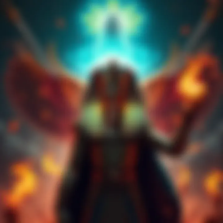 Amon-Ra in action A depiction of Amon-Ra surrounded by symbols of power and energy, highlighting his influence in recent events.