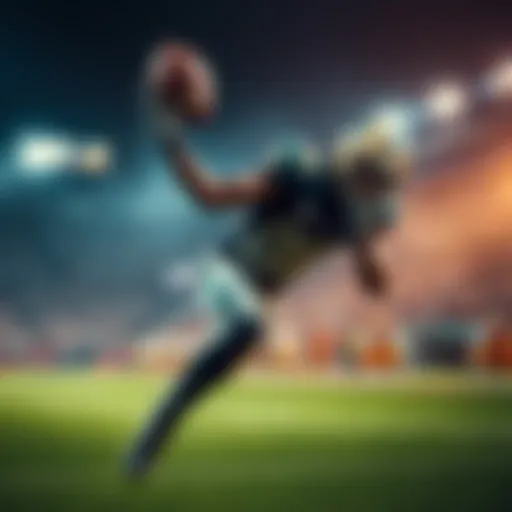 Amon-Ra St. Brown catching a football during a game, showing his determination and skill