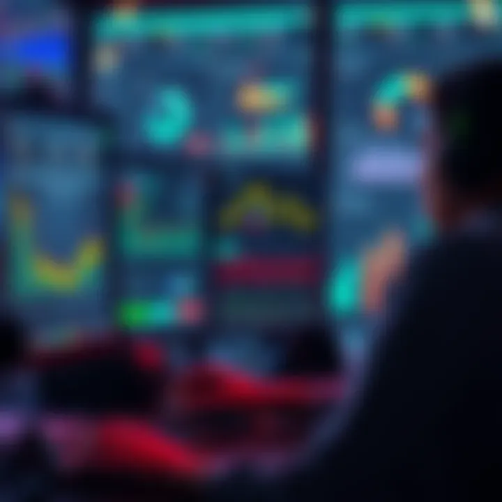 A person looking at data and charts related to betting strategies on a computer screen.