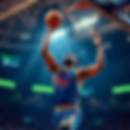 Andre Drummond in action during a game Andre Drummond playing basketball, focused on scoring against the Warriors