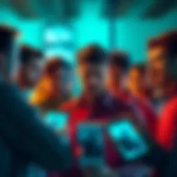 Group of frustrated people sharing their experience about losing money in an app