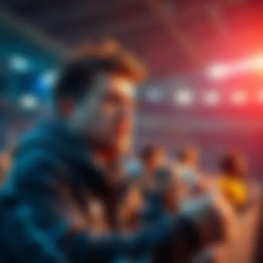A frustrated football fan showing discontent in the stands during a game.