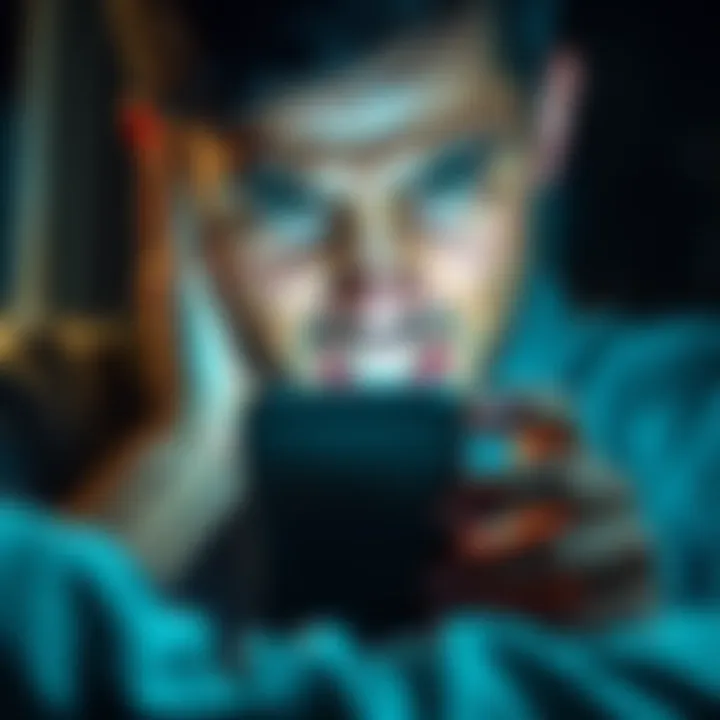 A frustrated person looking at their phone while deleting an app, expressing anger towards Ja'Marr.