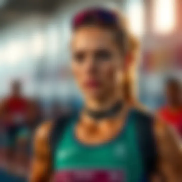 Runner Anna Thorpedo contemplating her future in the sport, with a serious expression while in athletic attire