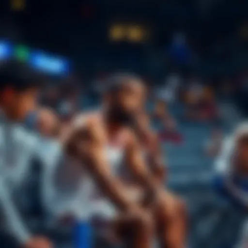 Anthony Edwards sitting on the bench looking concerned during a basketball game