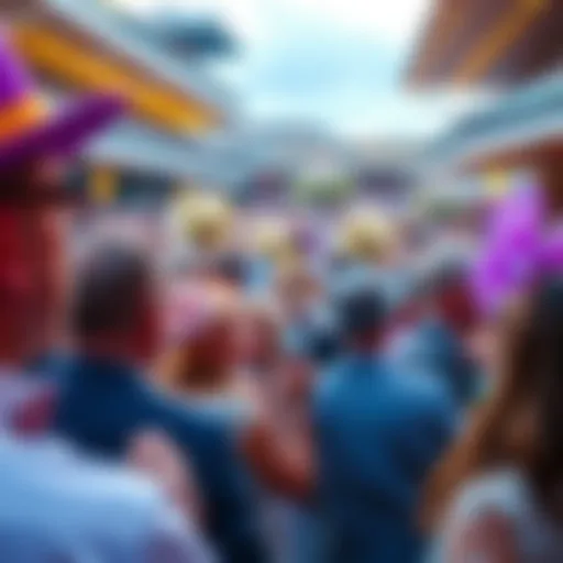 Crowd enjoying festivities at Ascot racecourse