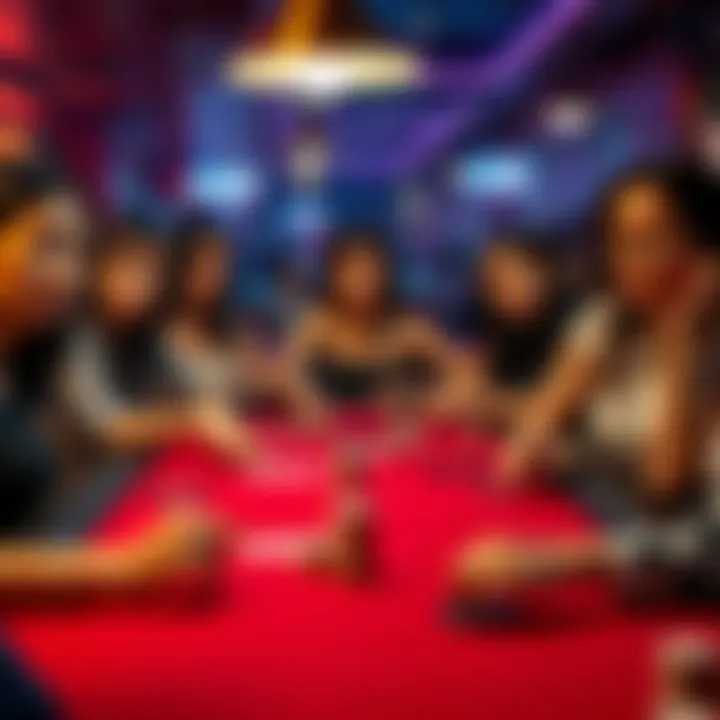 A table of Asian women engaged in a poker game, showcasing their expressions and focus during play