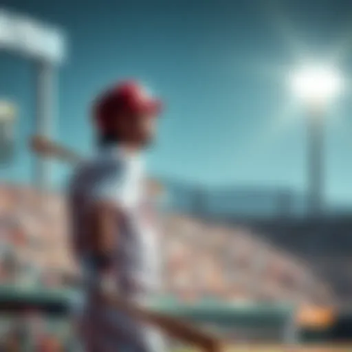 A frustrated athlete with a bat in hand, looking away from the field during a game, showcasing disappointment in the sport.