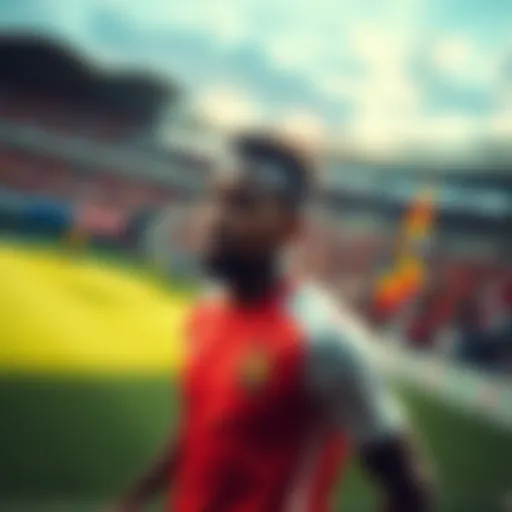 An athlete showing resilience on the field, surrounded by cheering fans, demonstrating hope and support despite challenges.