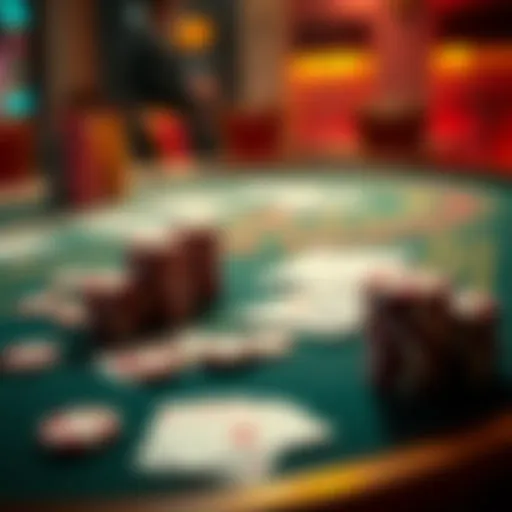 A baccarat table showing cards and chips, representing the game and strategies to handle losses.