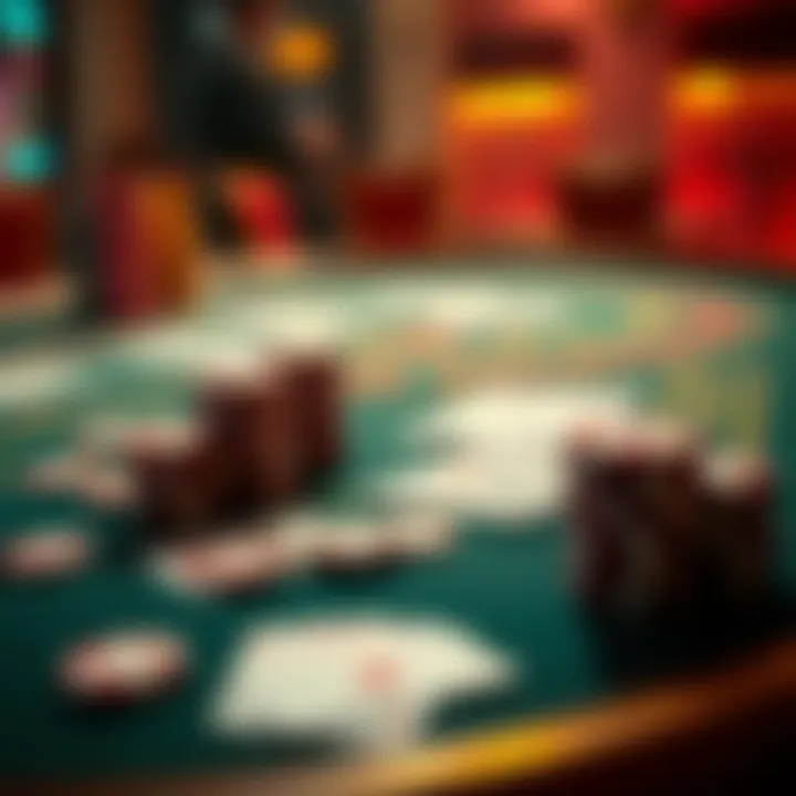 A baccarat table showing cards and chips, representing the game and strategies to handle losses.