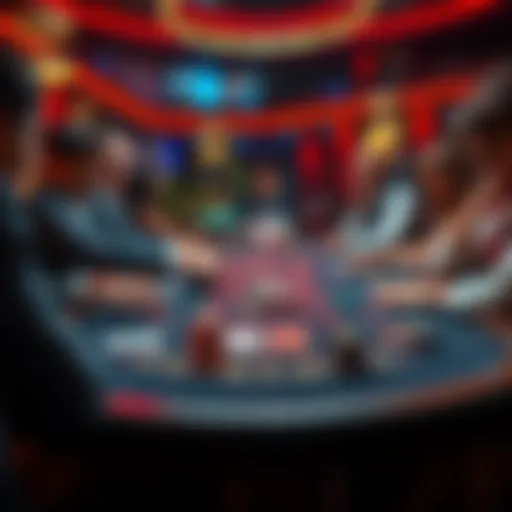 A live baccarat game showing players at the table, focused and engaged, with chips and cards visible, highlighting the tension of the game.