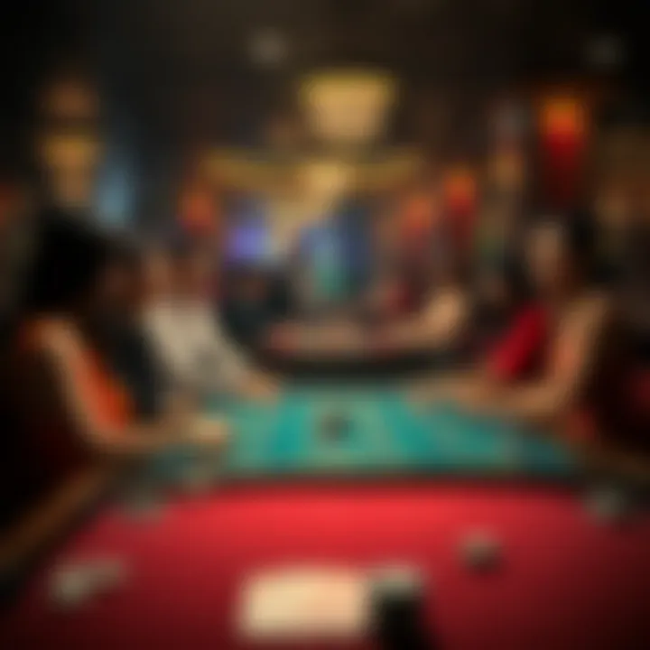 A baccarat table featuring Asian female dealers engaging with players, showcasing the lively atmosphere of the game.