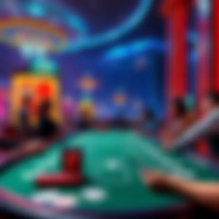 Baccarat table at Marina Bay Sands A vibrant baccarat table at Marina Bay Sands with players and cards in action