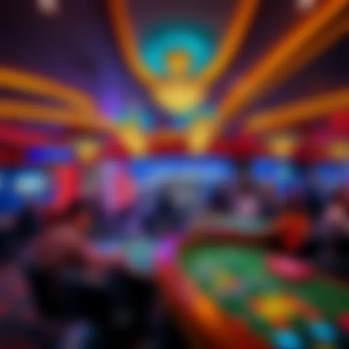 People enjoying various casino games at Baha Mar, with colorful tables and excitement in the air