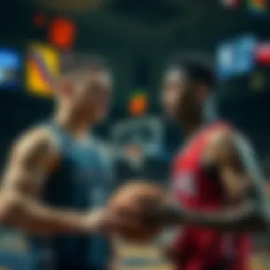 Ace Bailey and Reed Sheppard preparing for a basketball game, discussing strategy and statistics