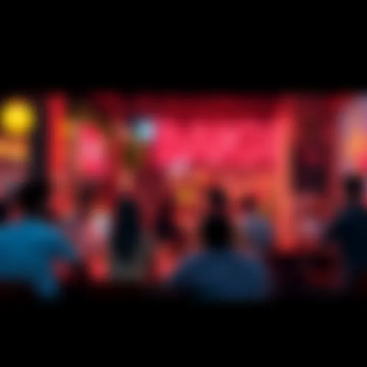 A vibrant gathering of people discussing the BANG! phenomenon at a café, showcasing diverse interactions and lively debates.