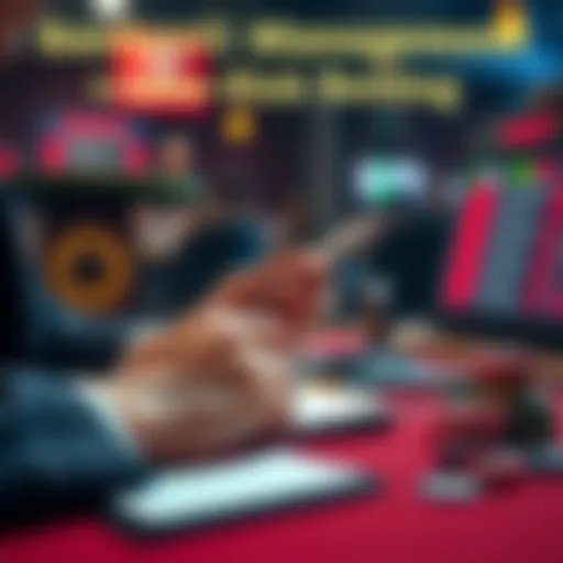 Bankroll Management in Low-Risk Betting A person reviewing their betting strategy with poker chips and a notepad, focusing on bankroll management