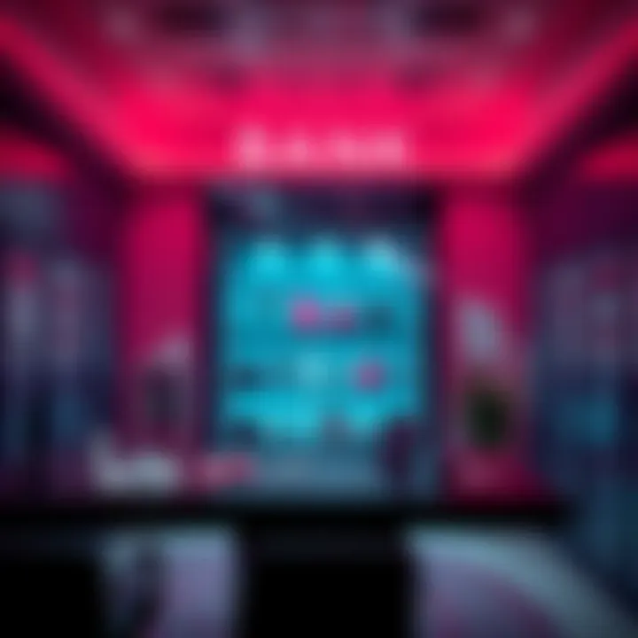 A visual showing a bank office with lingerie products displayed, symbolizing the link between finance and the lingerie fashion industry.