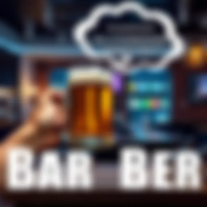 A person holding a beer mug with a thought bubble showing a bar in the background, symbolizing investment hopes.