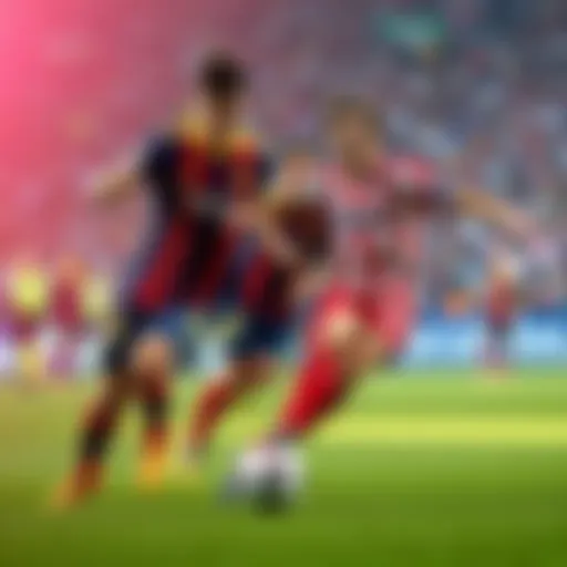 Barcelona and Athletic Bilbao players competing fiercely during a football match.