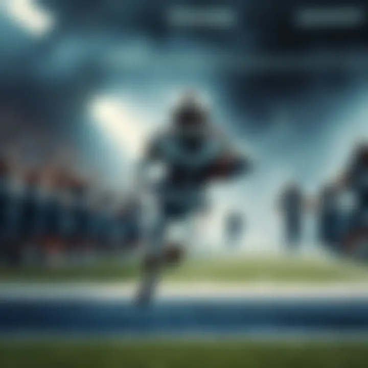 Barkley running with the football, close to the end zone, teammates cheering behind him
