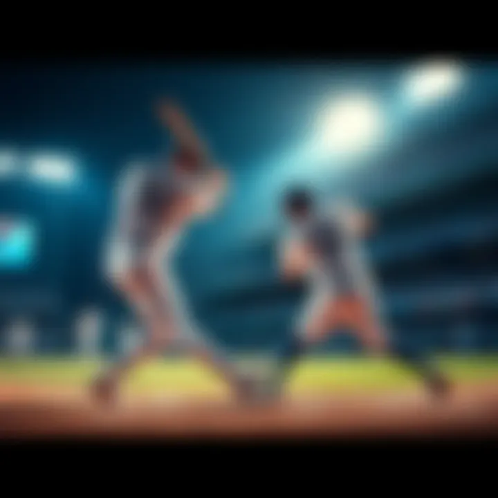 Baseball players in action hitting home runs during a game