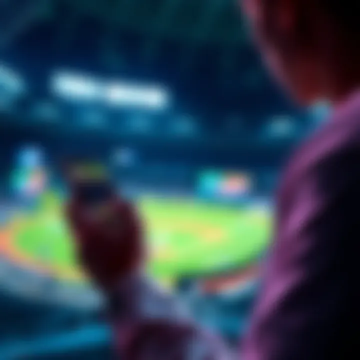 A person reviewing baseball stats and placing bets on a mobile app for PrizePicks