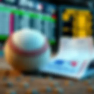 A baseball with betting slips and a scoreboard in the background, highlighting MLB games for August 20, 2026