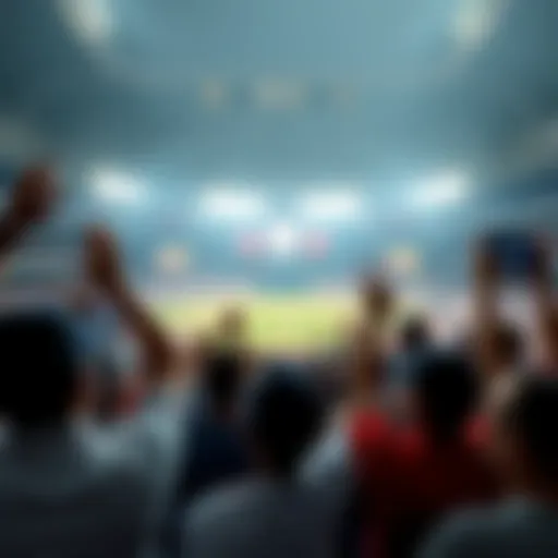 Fans cheering at a baseball game with banners and signs celebrating the season return