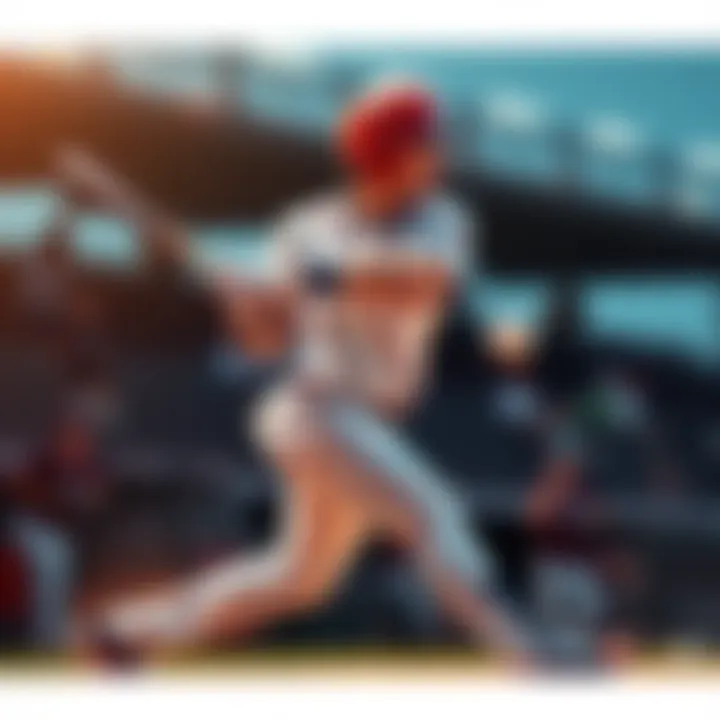 A baseball player swings a bat to hit a ball during a game, illustrating the concept of hits in baseball.
