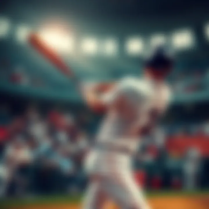 A baseball player swings the bat, hitting a homerun during a game, with fans cheering in the background.