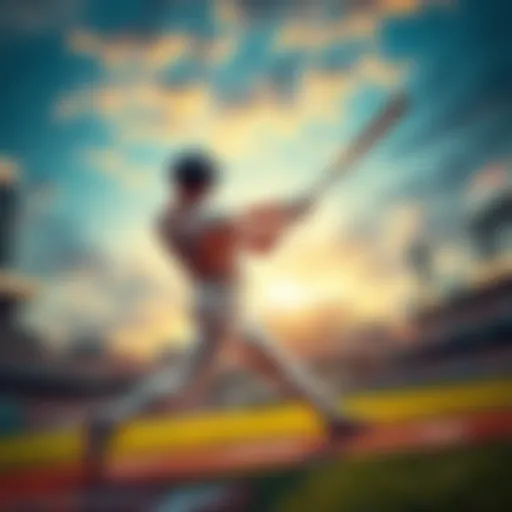 A baseball player swings at the ball, sending it soaring into the sky during a game in 2026