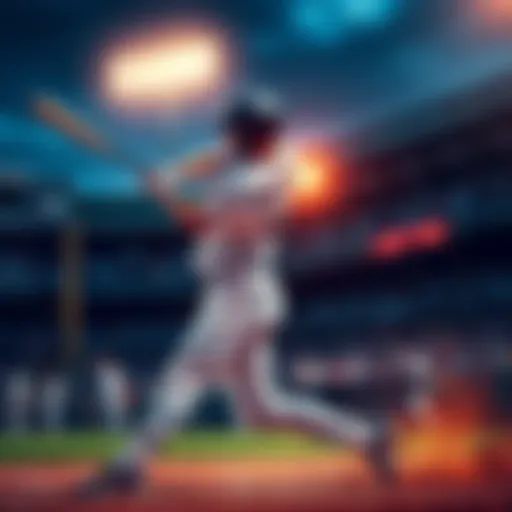 A baseball player swings a bat and hits a home run during a game