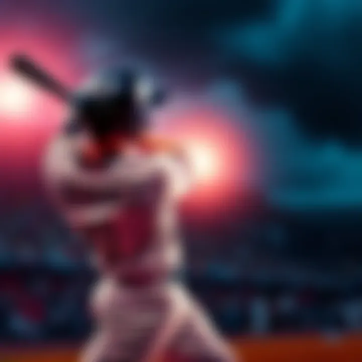 A baseball player swings the bat to hit a home run during a game