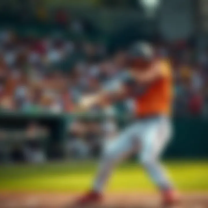 Two baseball players engaged in a hitting sequence during a game