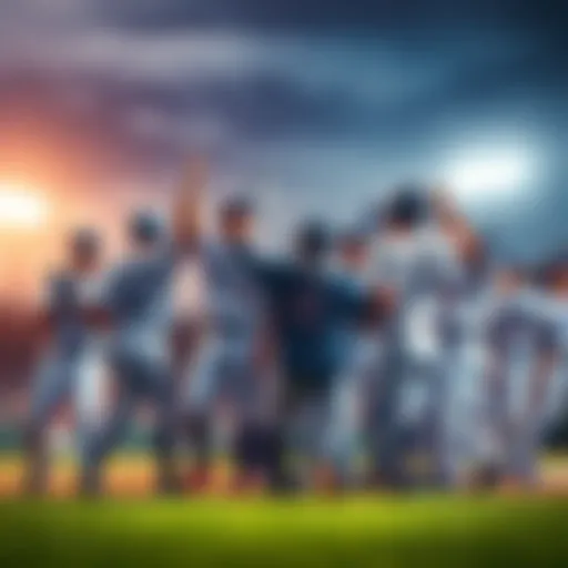 Players celebrating after winning a baseball game, showcasing excitement for their third consecutive victory.