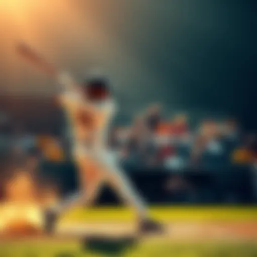 A baseball player swings and misses, indicating a strikeout, with the crowd in the background reacting.