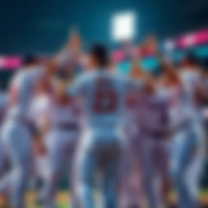 A group of baseball players celebrating after a recent win, showing excitement and optimism for upcoming games.