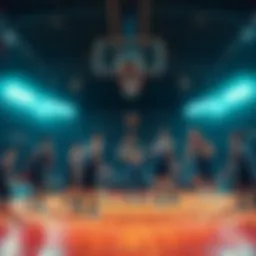 Basketball players on the court during the All-Star Game, highlighting limited playtime for starters.