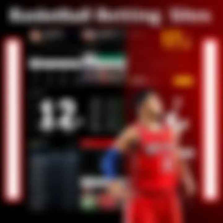 A collage of popular basketball betting websites with player stats and lines, featuring LaMelo Ball's points line prominently displayed.