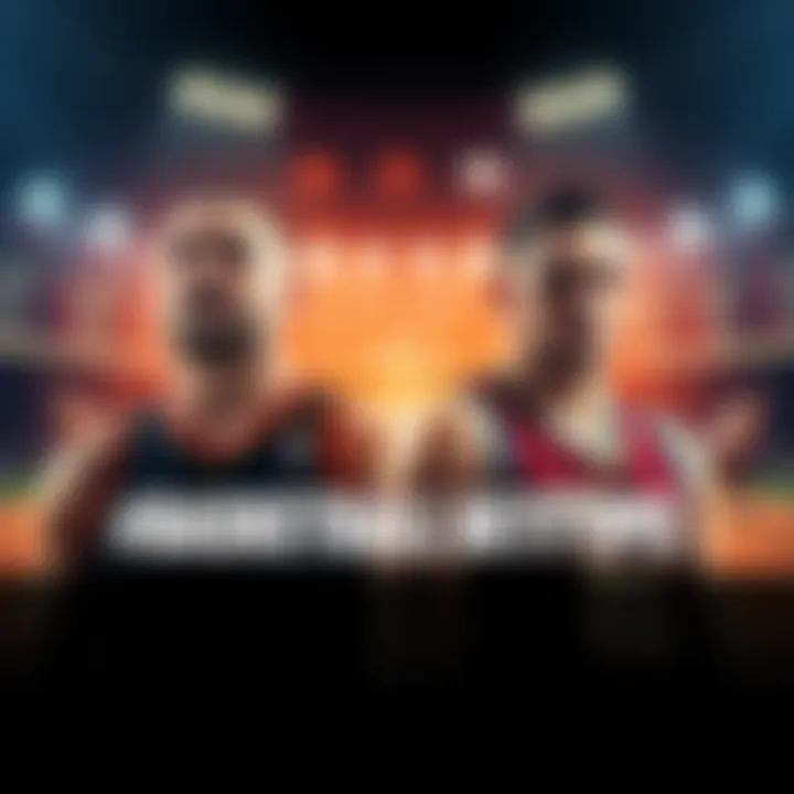 A graphic showing basketball odds and betting lines with images of Jake LaRavia and Ryan Rollins